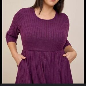 Torrid Long Sleeve Sweater Dress Purple 4